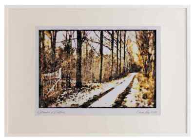 199018 Snow On Country Lane Near Magog Quebec A3 Bilderrahmen Aquarelldruck