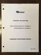 Lear Romec Centrifugal Fuel Boost Pump RR12670K & RR12670M Service Manual