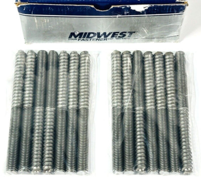 14 Pcs. Midwest Fastener 50912 1/2'' x 6'' Plain Steel Coarse Thread Hanger Bolts