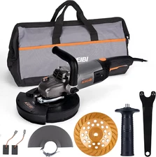 711985 Concrete Grinder 7 Inch - Angle Grinder Kit with Dust Extraction Shroud, 