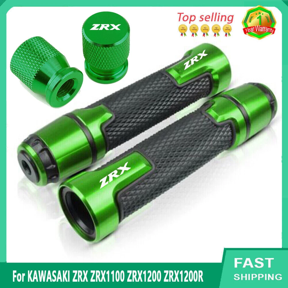 For KAWASAKI ZRX1100 ZRX1200 ZRX1200R Handlebar Grip Handle Grips+tire valve cap Foto 2 de 4