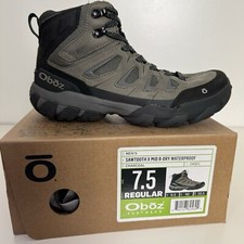 Oboz Sawtooth X Mid Hiking Boots Mens 7.5 Charcoal Gray Waterproof New 180