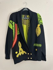 Vintage Laurel By Escada Wool Sweater Sz 38 Womens Cardigan Black