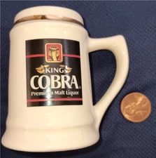 King Cobra Premium Malt Liquor miniature ceramic stein  mug NOS