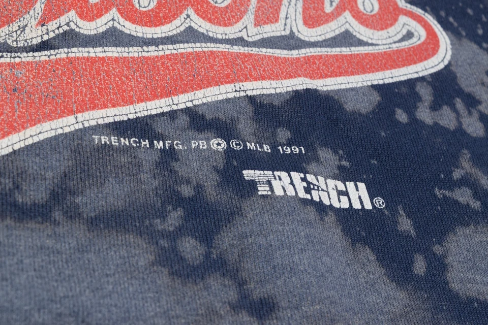 Vintage Buffalo Bisons Sweater Adult Large Blue Distressed Crew Distressed 1991 - Image 3 of 4