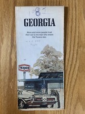 Texaco Map Georgia Atlanta Columbus Augusta Macon 1971 Gas Oil Advertising