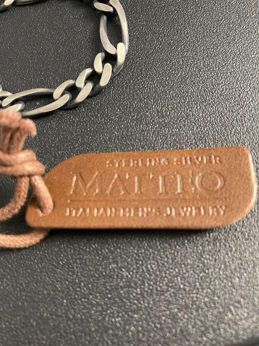 MATTEO STERLING SILVER ITALIAN BRACELET FIGARO LINKS