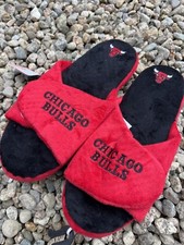 Chicago Bulls NBA peluche pantofole punta aperta uomo taglia Medium 9-10 foco