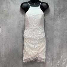 Speechless Ivory Halter Neck Floral Lace Faux Wrap Bodycon Dress SZ XS