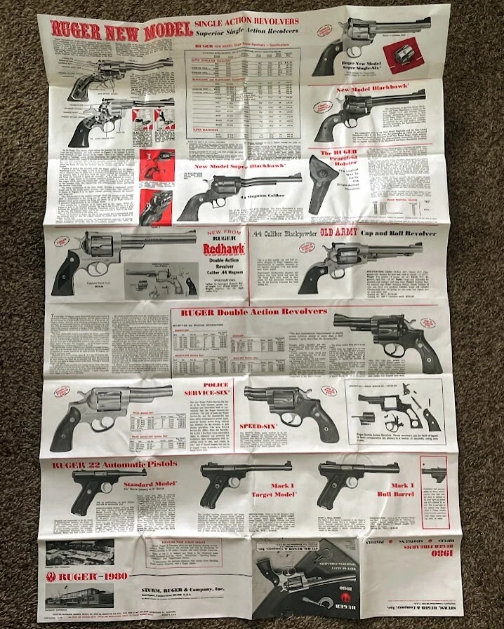 1980 RUGER Sales Brochure Promo Dealer Promotional Picture LARGE Photo Poster - Image 3 of 4