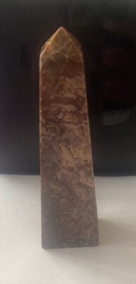 Jasper  Stone Crystal Tower Brown And Pink  4 H X x 1  W