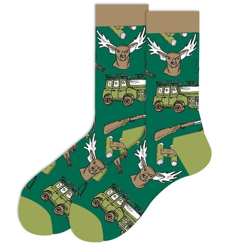 Mens Cotton Funny Socks Novelty Geometric Animal flower Dress Work Socks - Picture 20 of 30