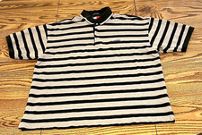 VTG Hilfiger Athletic Gear Polo Shirt Blue Gray Stripe Flag Tag XL Tommy