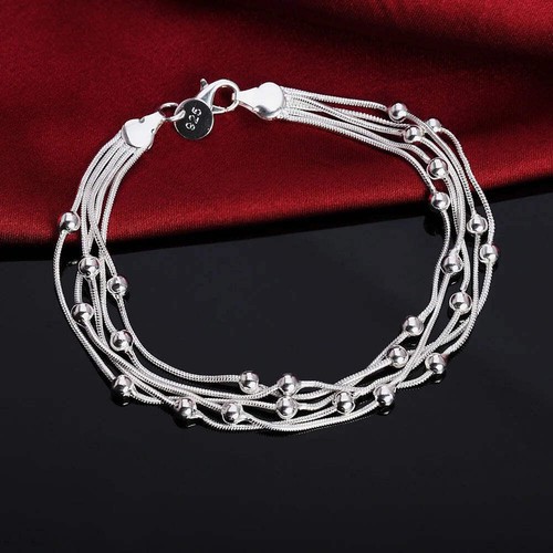 Sterling Silver Square Chain Bracelet for Women & Men Wedding Gift - Picture 25 of 30