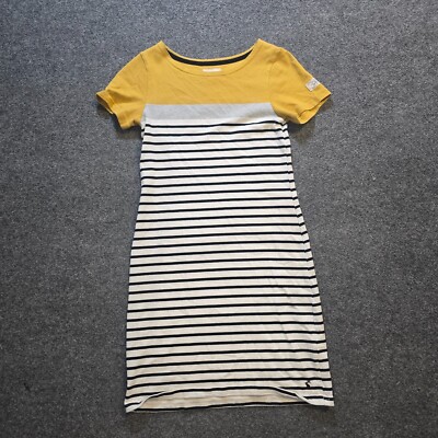 Joules Dress Womens Size 2 Yellow Striped Sheath Stretch Nautical Preppy Capsule