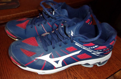 Mizuno Women's Wave Lightning Z Volleyball Shoes Red/Blue US W Size 9.5 Indoor