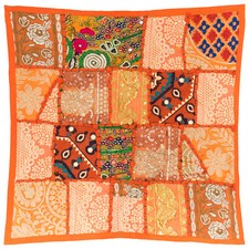 ⭐ Vintage Patchwork Cushion Cover 16"x16" Decorative Embroidery Boho Moroccan⭐