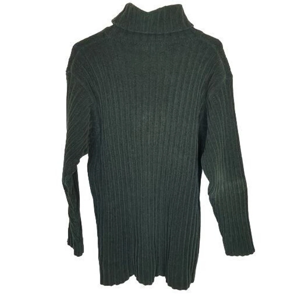 Suéter tejido The J Peterman Company para mujer M verde cuello alto suéter para mujer Foto 4 de 4
