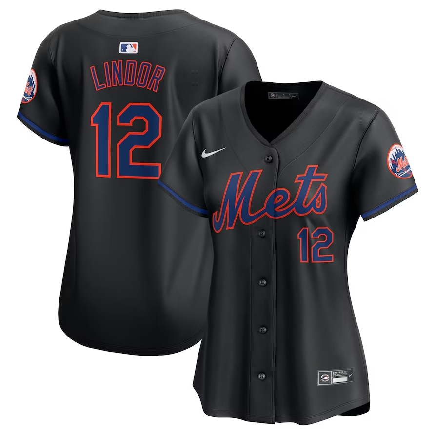 Women's New York Mets Francisco Lindor Black Alternate Limited Player Jersey