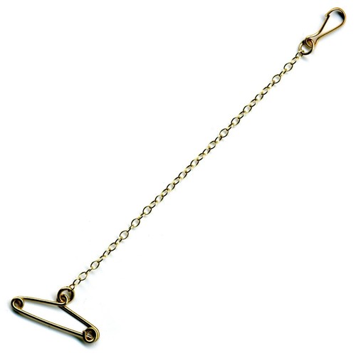 9ct Gold Brooch Safety Chain with 
