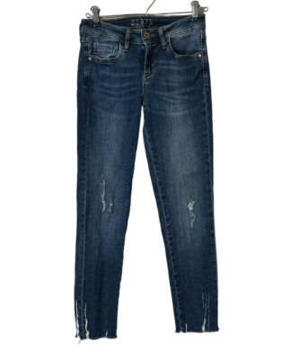 Zara Z1975 Distressed Raw Hem Skinny Jeans Size 4