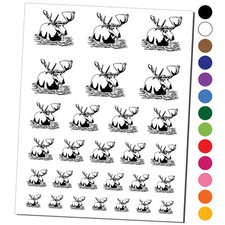 Moose Wading in Water Temporary Tattoo Water Resistant Set