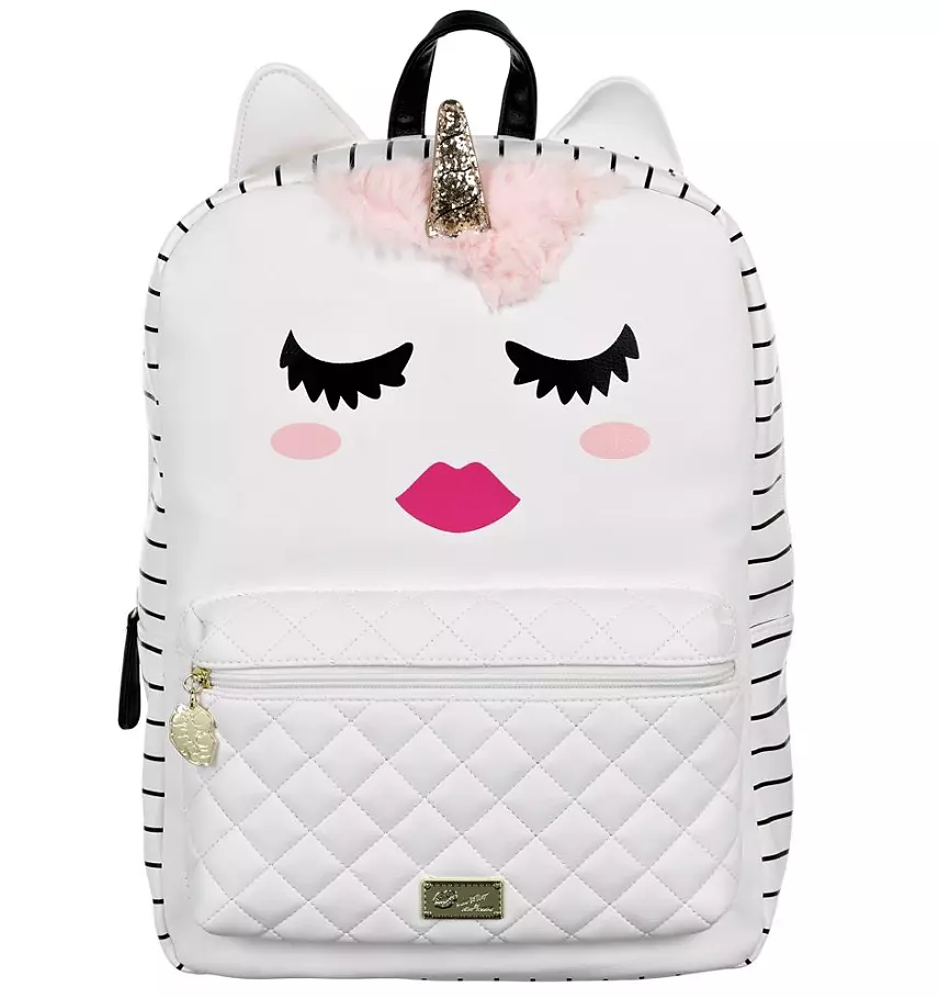 Luv Betsey Johnson Kitsch Large Unicorn LBAPOLLO Backpack Cream GIRLS PINK  FUR | eBay