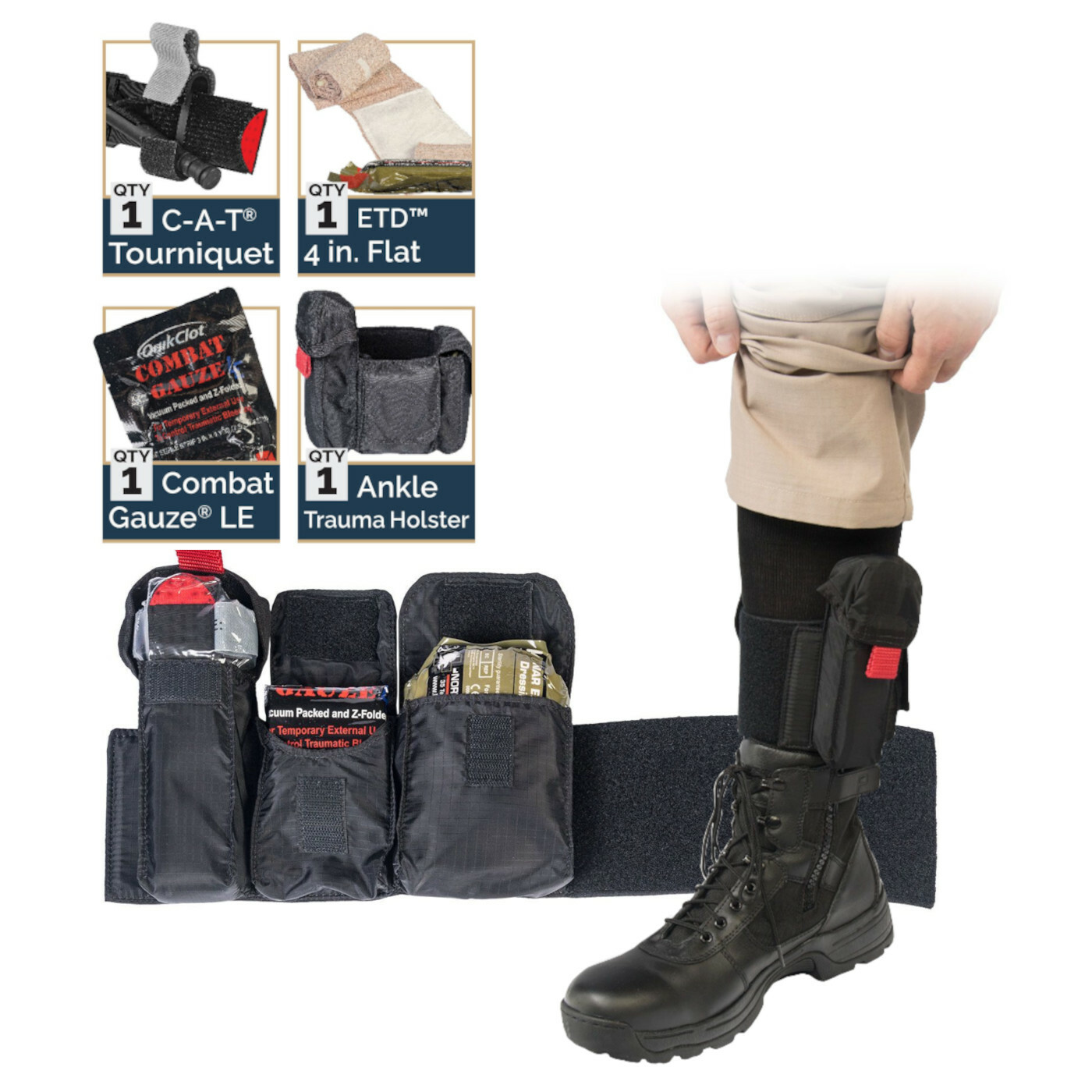 NAR Concealed Ankle Trauma Kit w/ CAT Tourniquet & Gauze "Options" eBay