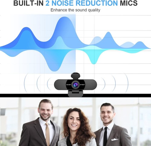 EMEET 1080P Webcam with Microphone, C960 Web Camera, 2 Mics Streaming Webcam, - Picture 3 of 6