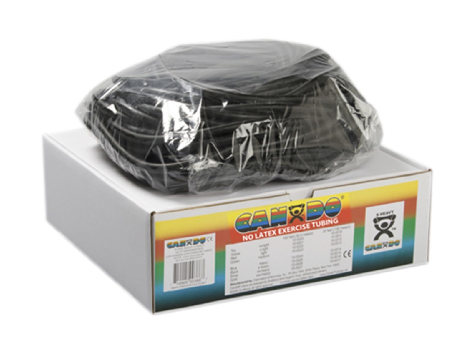 Cando 10-5725 Black Latex-Free Exercise Tubing X-Heavy Resistance 100'