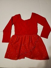 Girls Red Sparkly Leotard Size 4