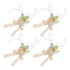 4 Pcs Bridesmaid Wrist Flower Corsages for Wedding Artificial Flowers