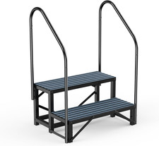 RV Steps Spa Steps with Handrail - 2 Step Hot Tub Steps Trailer Steps Mobile Hom