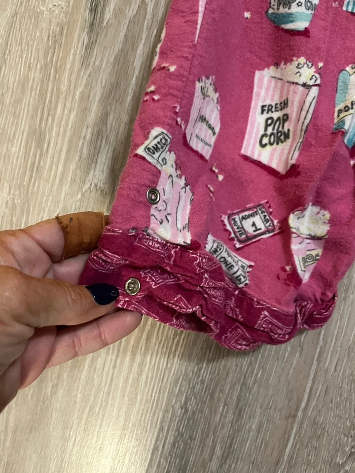 Pijama para mujer Munki Munki rosa con temática de palomitas de maíz mediano Foto 2 de 4