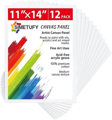 11 x 14 inch 12 Pack Painting Canvas Panels, Canvas Boards