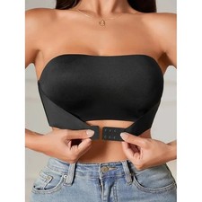 Women's Strapless No Padding Seamless Front Button Bra Comfortable Smooth Underw