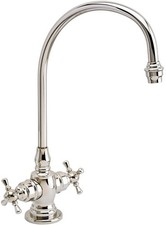 Waterstone 1550-PN Hampton Bar Faucet - Cross Handles, Polished Nickel