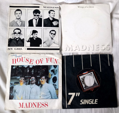 4 MADNESS UK 7'' Singles MY GIRL HOUSE OF FUN WINGS OF A DOVE EMBARRASSMENT Ska