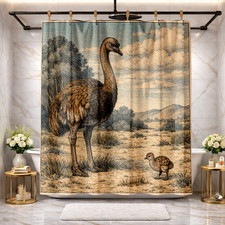 Colorful Spring Birds and Flowers Stained Glass Shower Curtain