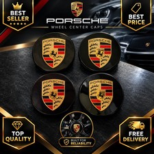 4 Porsche Center Hub Caps Concave 76mm Gloss Black 911 Macan Cayenne 4 Porsche Center Hub Caps Concave 76mm Gloss Black 911 Macan Cayenne