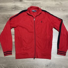 Vintage Polo Ralph Lauren Mens Medium Track Jacket Red Blue Pony Double Zipper