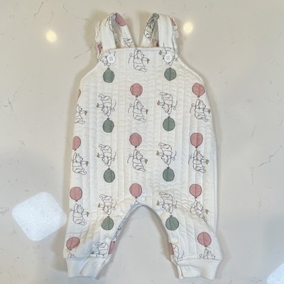 Disney Baby Winnie the Pooh Romper/One-Piece Cartoon 3-6M Ivory Pink Green
