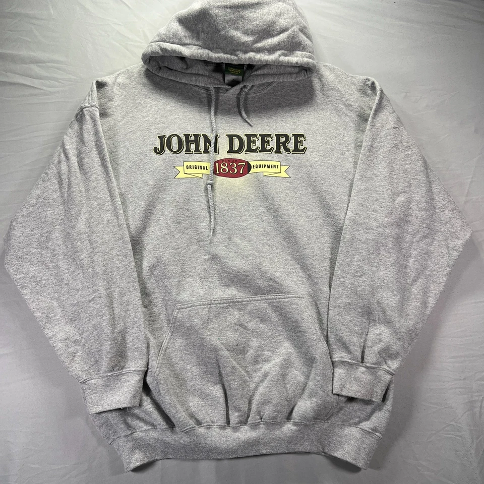 Sudadera con Capucha John Deere Para Hombres XL Gris Pullover Polar Sudadera Tractor Granja Trabajo Foto 2 de 4