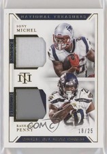 2018 Panini National Treasures Prime 18/25 Sony Michel Rashaad Penny #GCM-28 0w1