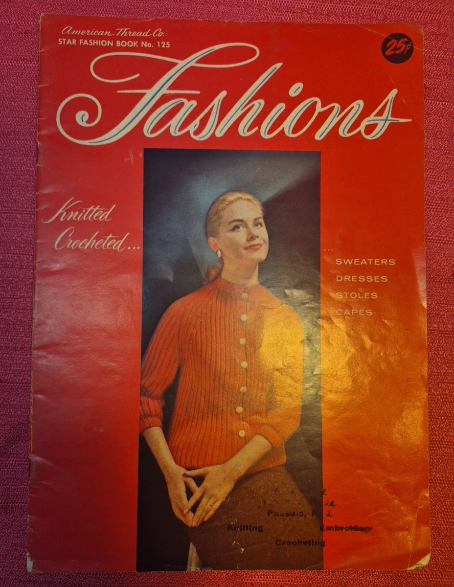 Suéter Vintage American Thread Star Book Nº 125 Tejido Crochet Patrones Años 50