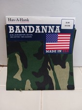Hav-A-Hank Paisley Bandanna 22"X22" Woodland Camo NEW MADE IN USA