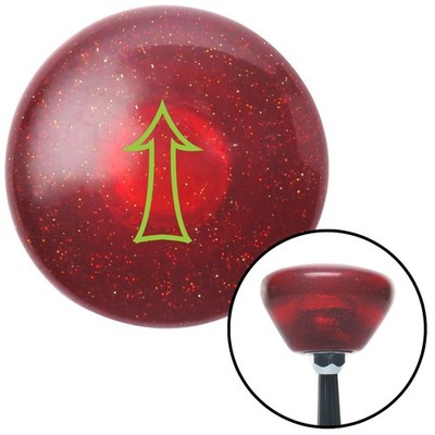 Green Fancy Outlined Directional Arrow Up Red Retro Sparkle Shift Knob M16x1.5