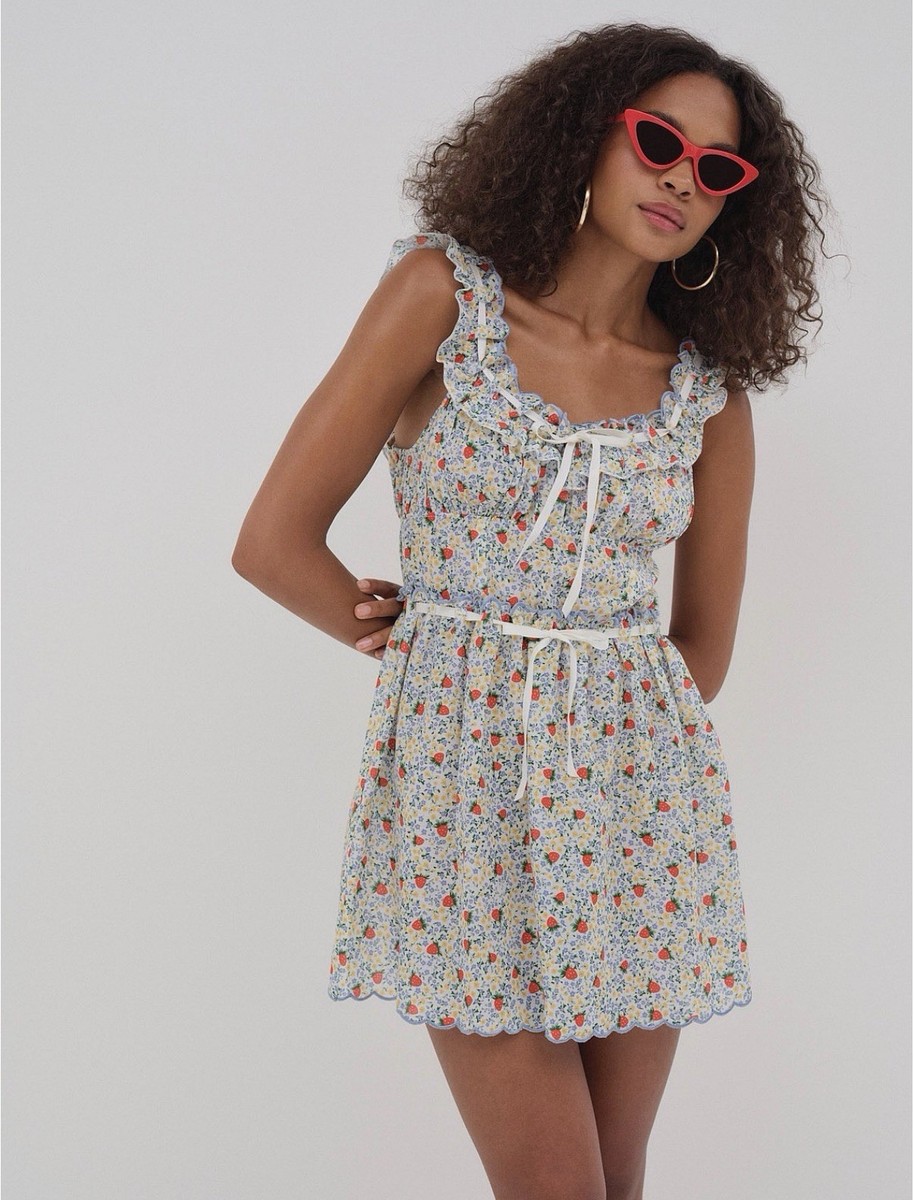 ♡♡♡ New Victoria's Secret For Love & Lemons Strawberry Kiss Slip Dress