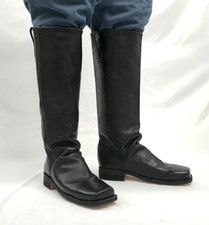 Black Leather Knee Boots Size 9 - Civil War Reenactment
