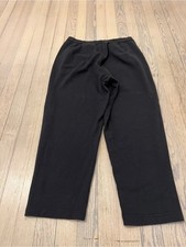 EILEEN FISHER Women's Black 100 Organic Cotton Pull On Straight Leg Pants M